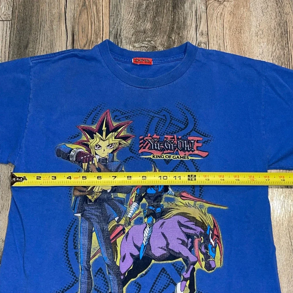 Vintage Yu-Gi-Oh King of Games Graphic T-Shirt Kids Blue Yugi Gaia Anime Tee